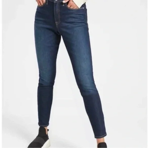 Athleta Sculptek Performance Skinny Dark Wash Jeans Sz 2 - Picture 5 of 11